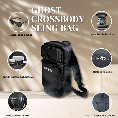 Miniatura 2 de Bolso cruzado para hombres y mujeres Mochila tipo bandolera, bolsa de hombro para hombre Resistente al agua Funda protectora para gafas de sol,