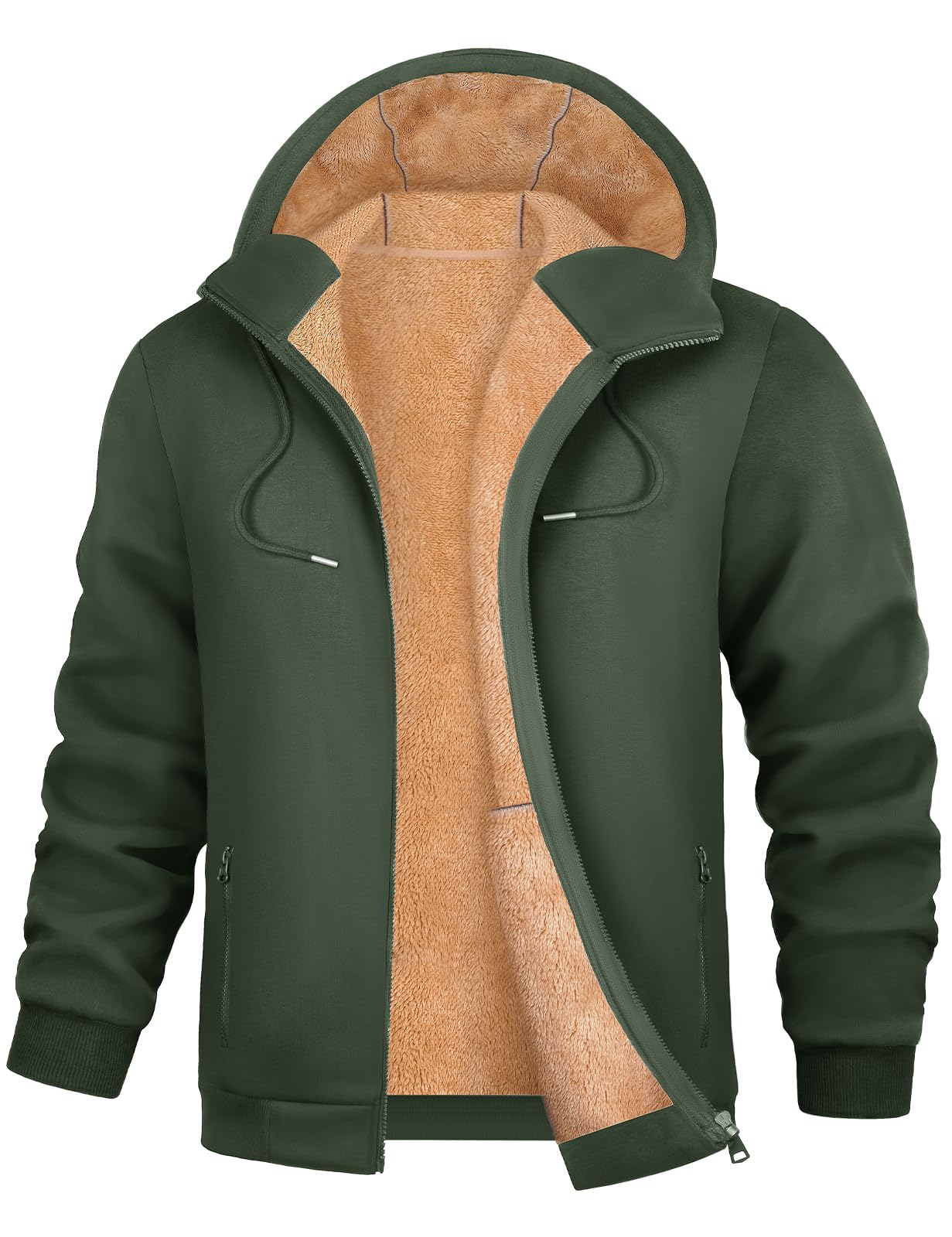 PASUDA Felpa Uomo con Cappuccio Invernale Felpa in Pile con Zip Felpe Giacca Manica Lunga Casual Comoda a Calda Hoodie Cappotto con Tasche Inverno
