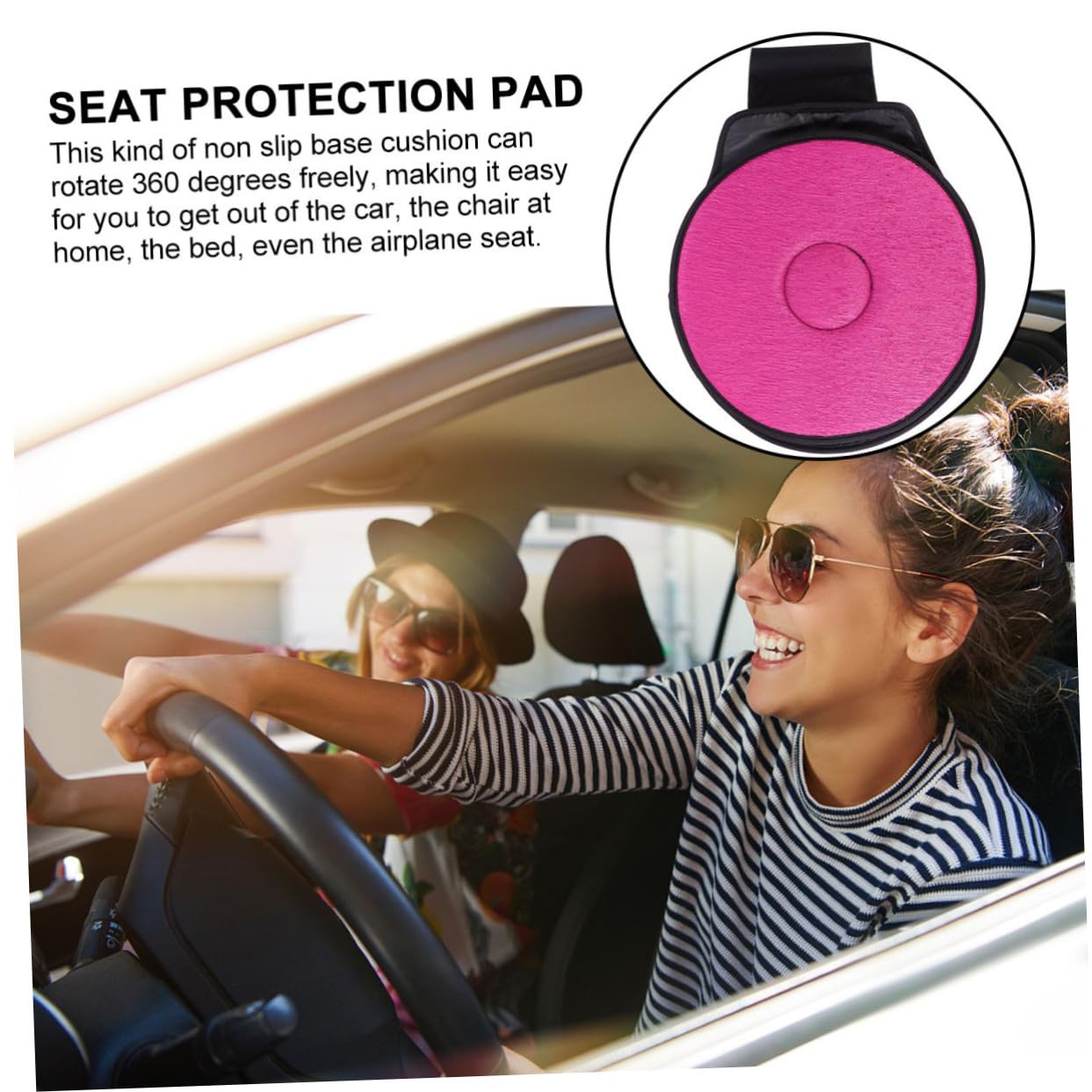 Mikinona Cojín Giratorio para Asiento de Coche Cómodo y Multifuncional Rotación de 360 Grados Adecuado para Uso en Automóvil y Oficina