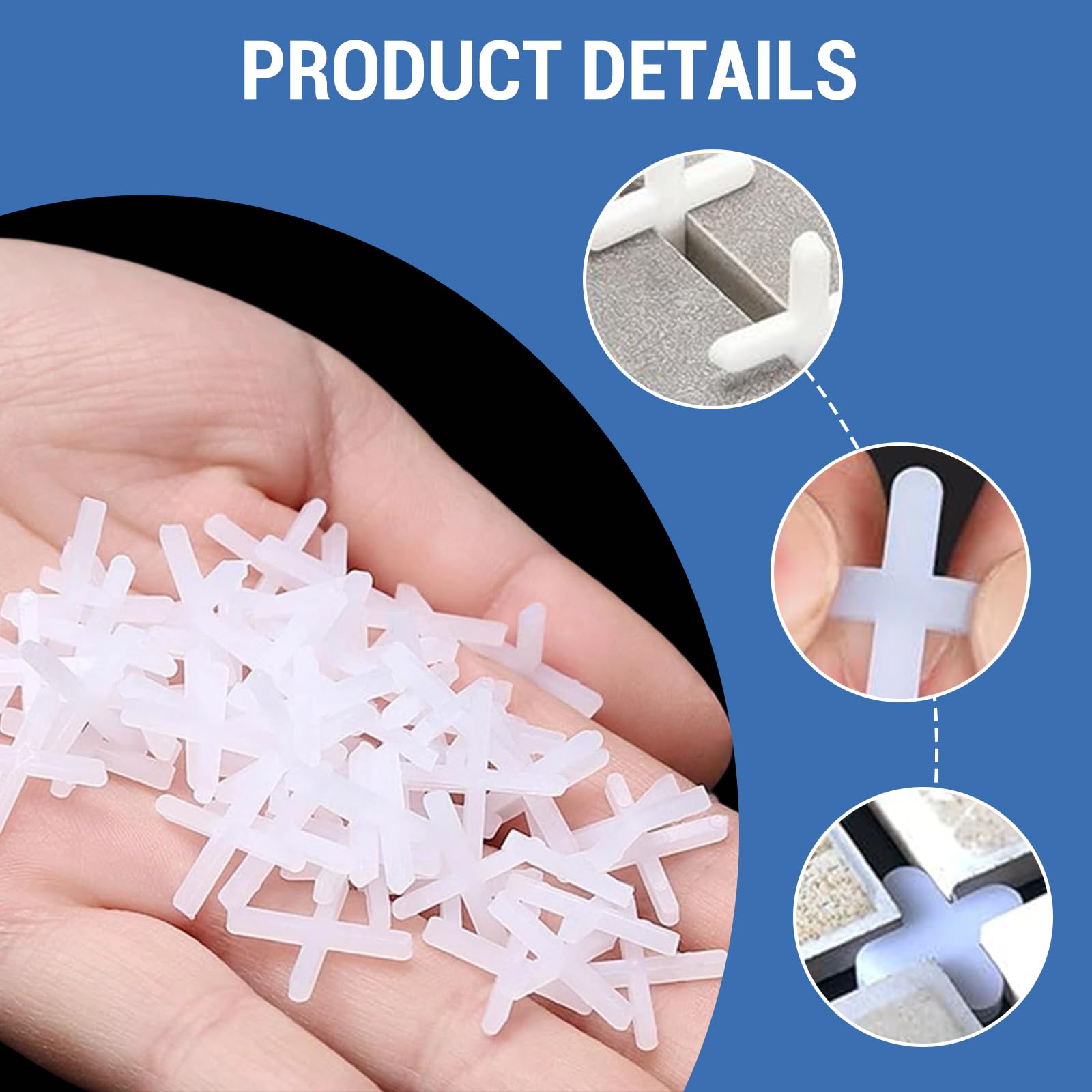 1000 croci per piastrelle, in plastica, 3 mm, per piastrelle da parete