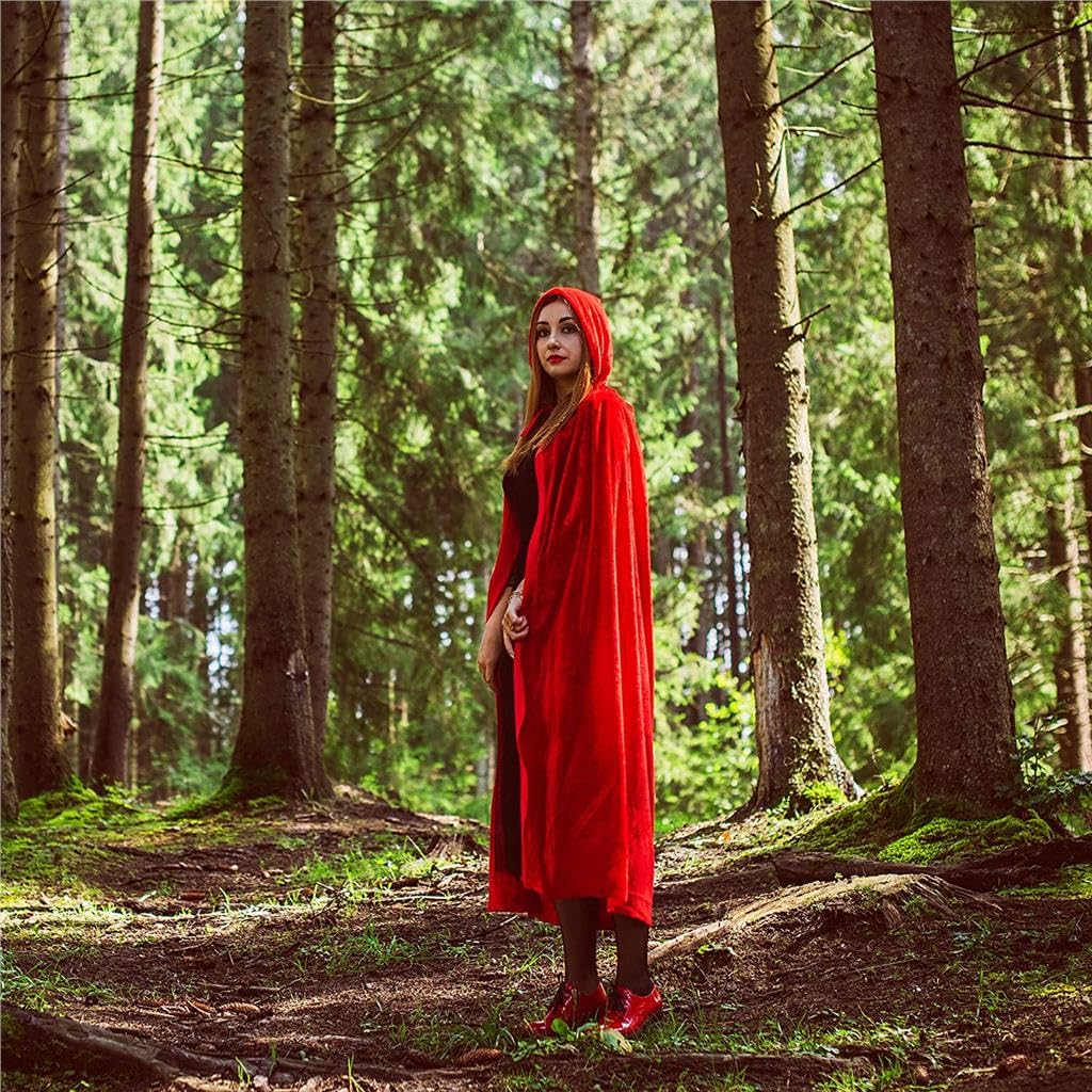 PHISGNIO Cape De Vampire Réversible – Noir/rouge Avec Capuche – Longueur 90 Cm – Enfant 100-145 Cm