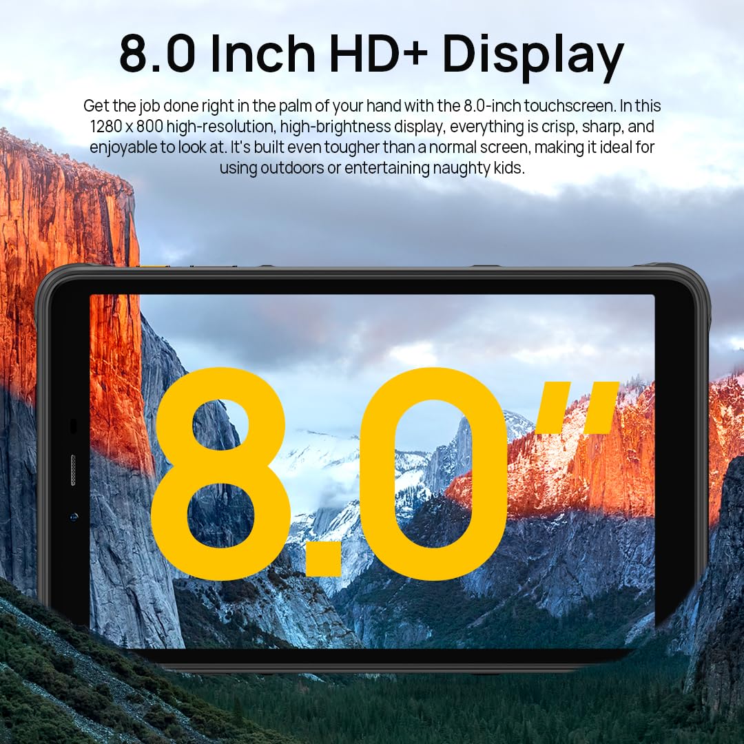 Ulefone Armor Pad Pro Rugged Tablet 8.0 pollici HD+, 7650mAh Rugged Smartphone 16GB+128GB/2TB Tablette in Offerta, IP68/69K Robusto Tablet Android 14, 5G WIFI/OTG/GPS/NFC/FM