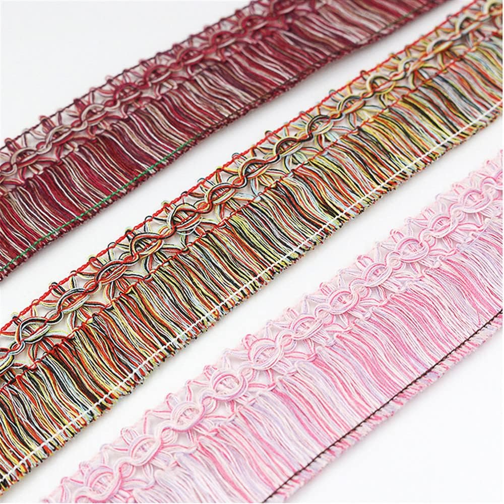 編み込みビーズフリンジエッジングトリム、タッセルリボンアパレルファブリックコードウェビング枕カーテン衣類DIYクラフト縫製用品4.5