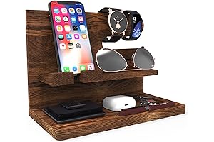 Personalized Wooden Docking Station Organizer for Men