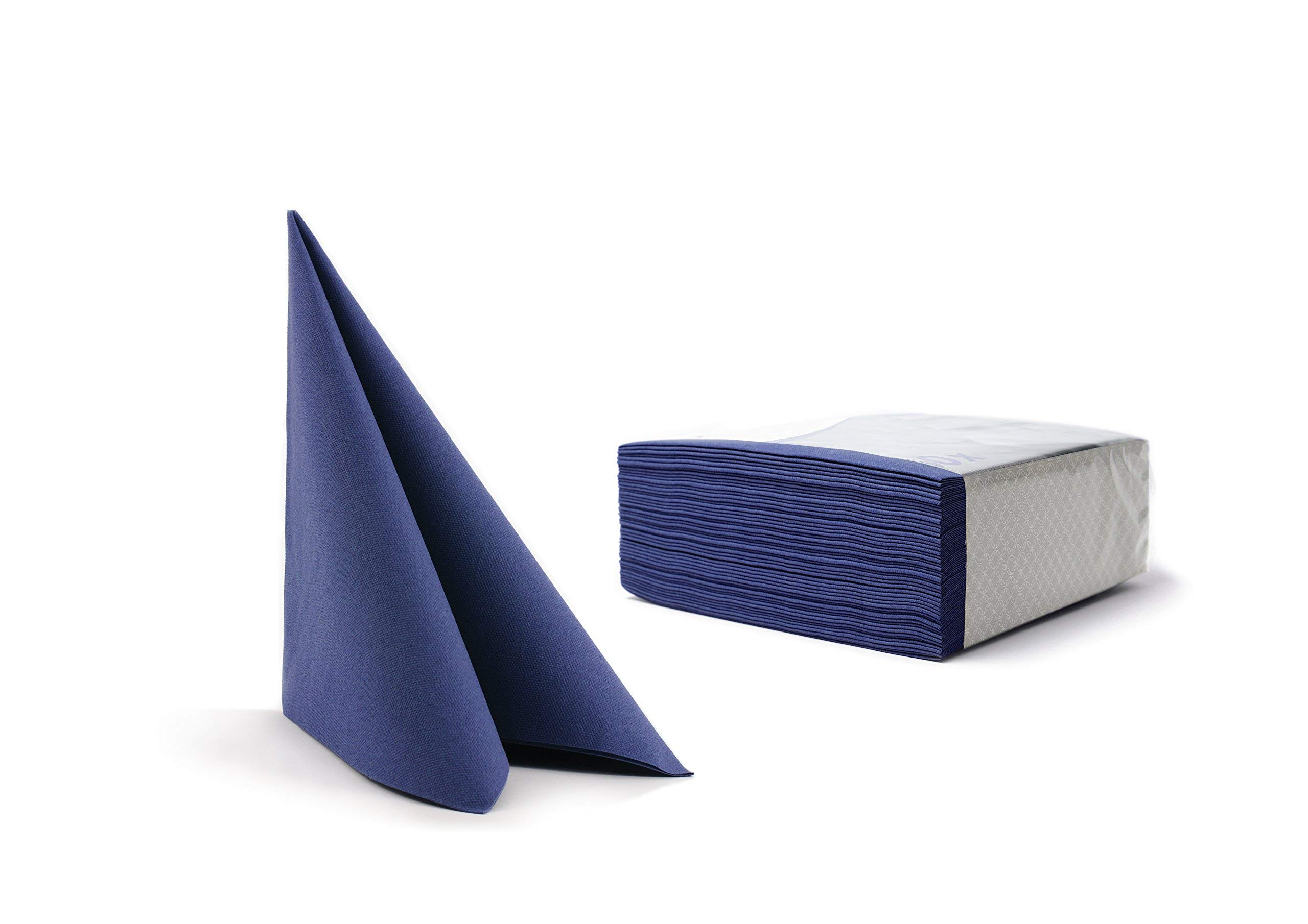 Chic Airlaid 50 Napkins, Fabric-Like, , Disposable Napkin, Dark Blue, 40 x 40 cm