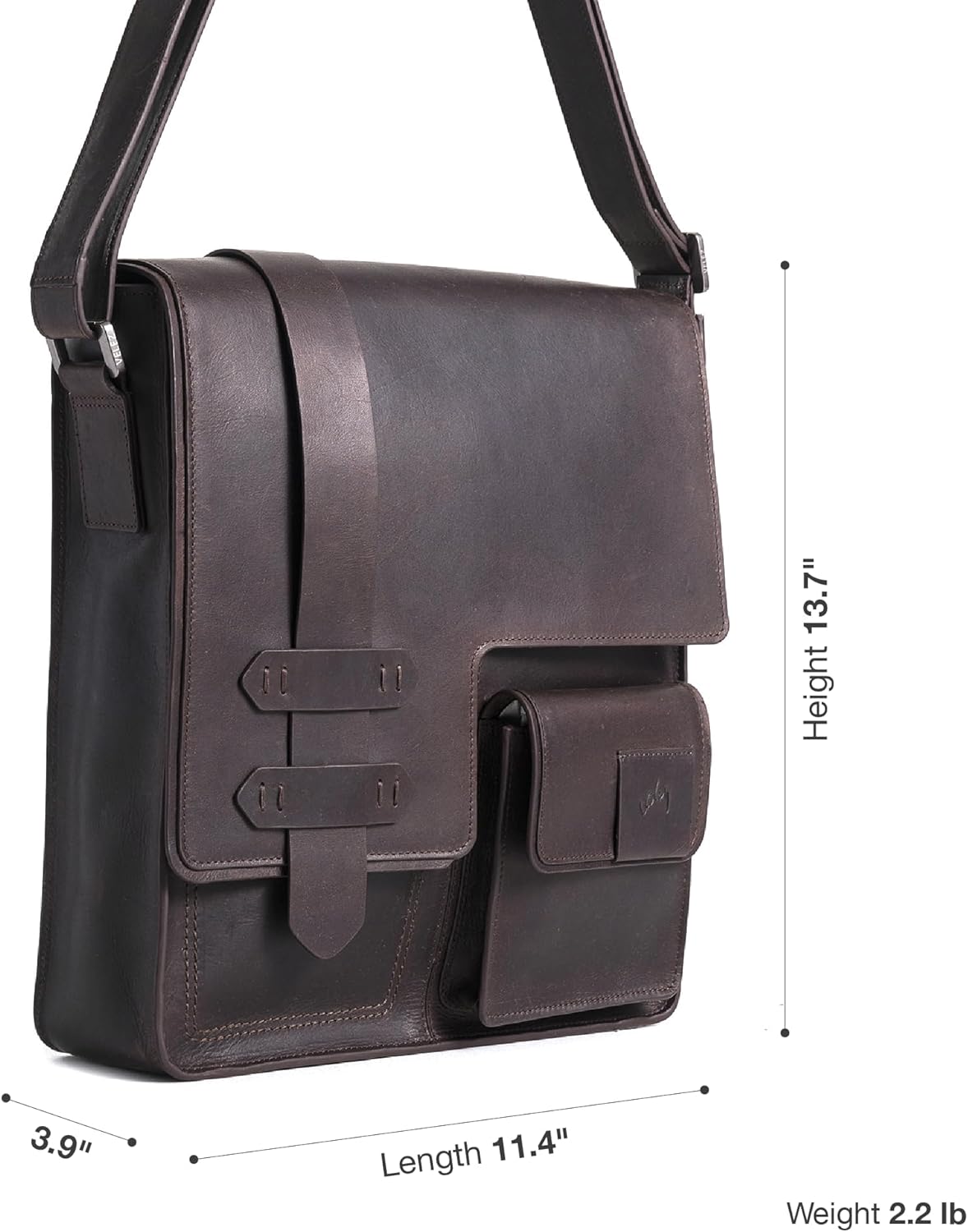VELEZ Top Grain Leather Messenger Bag For Men and Women | 11” Tablet | Small Crossbody Bags | Vintage Shoulder Bags