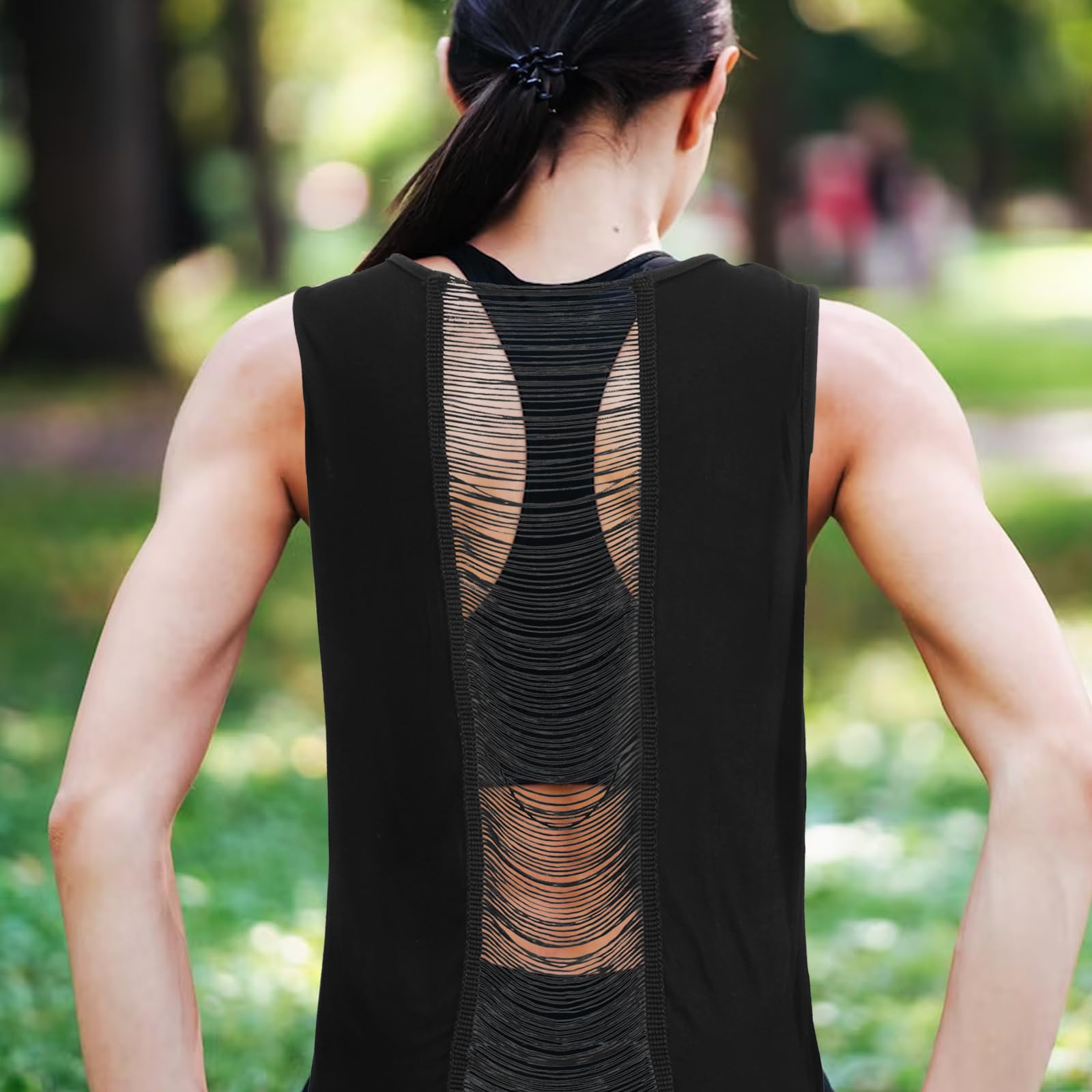 ROSENICE Donne Teschio Punk Nappa Camicia Senza Maniche Gilet (Nero)