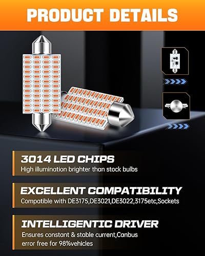 Miniatura 28 de LUYED Juego de chips 2 X 570 de luz súper brillante 3014 48-EX 569 578 211-2 212-2 focos LED para luz de domo, blanco xenón