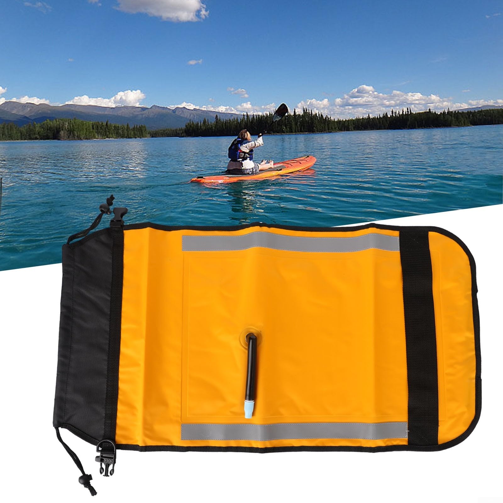 Self Rescue Paddle Float Bag für Kajak Kanu Boot mit aufblasbarem Design und Schnellverschluss-Schnallenverschluss