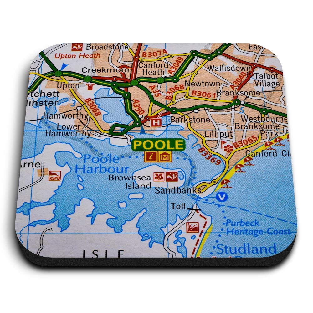 1 x Square MDF Fridge Magnet - Poole Coast Dorset England Travel 46151