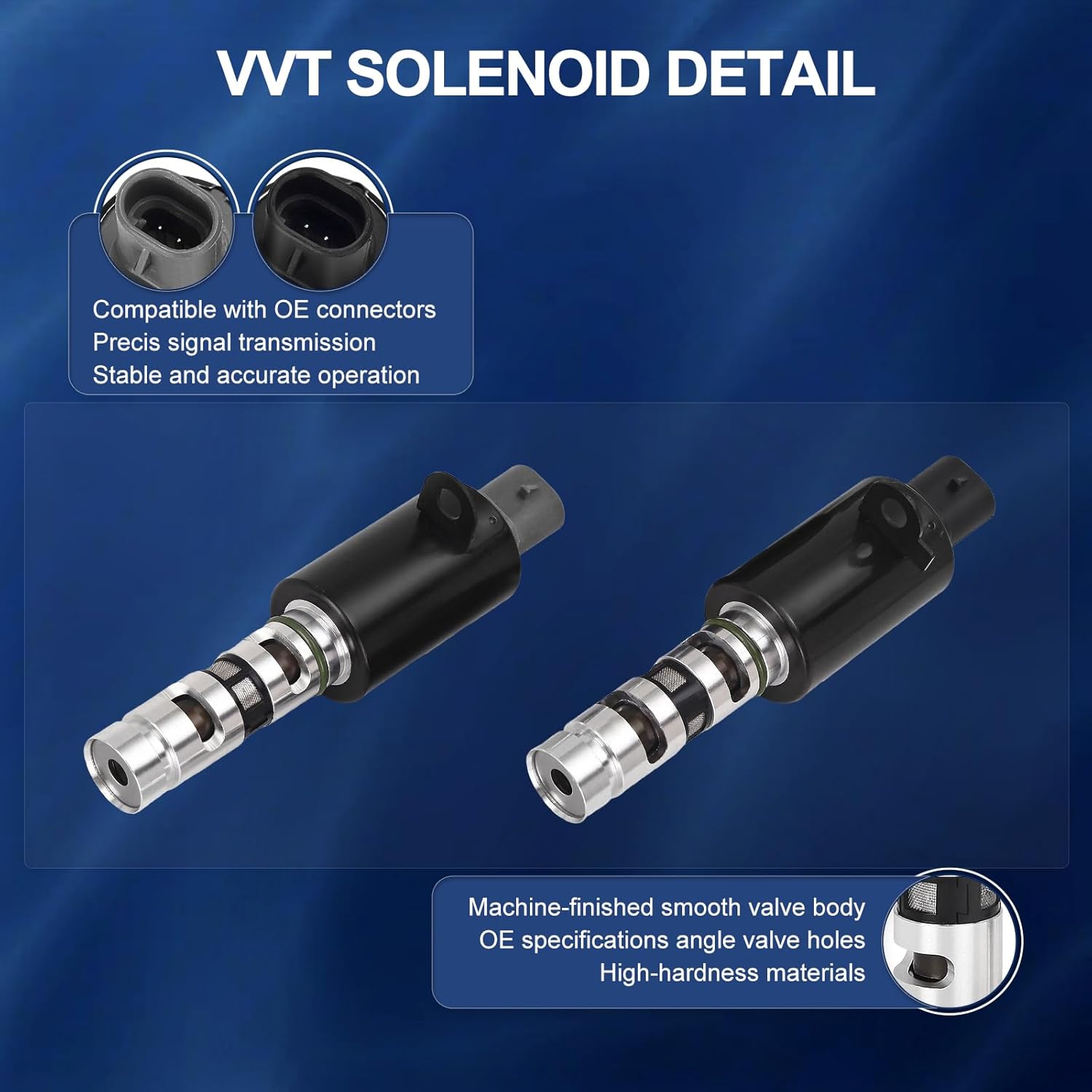 Engine Variable Valve Timing VVT Solenoid Left & Right Replacement for Hyundai Azera Sonata Entourage Santa Fe Veracruz, for Kia for Sorento Sedona Amanti Borrego 2 PCS