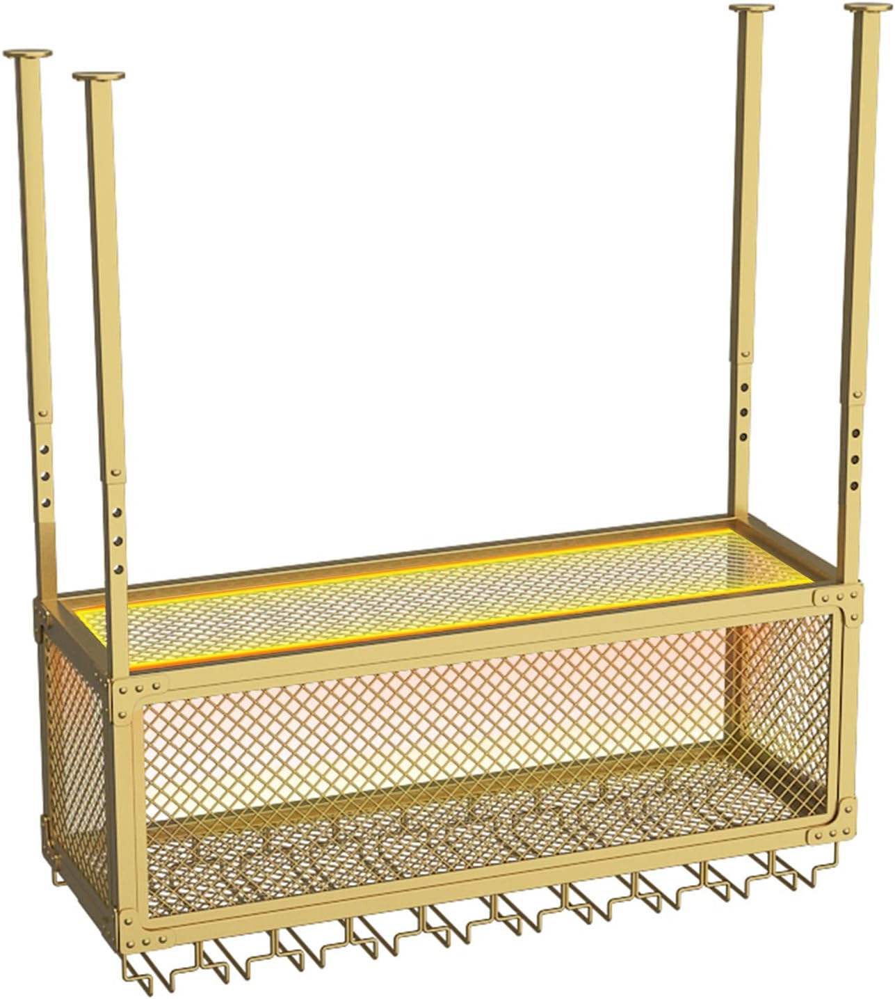 しま 吊り下げ式ワインラック - 高さ調節可能な吊り下げ式ワイングラス