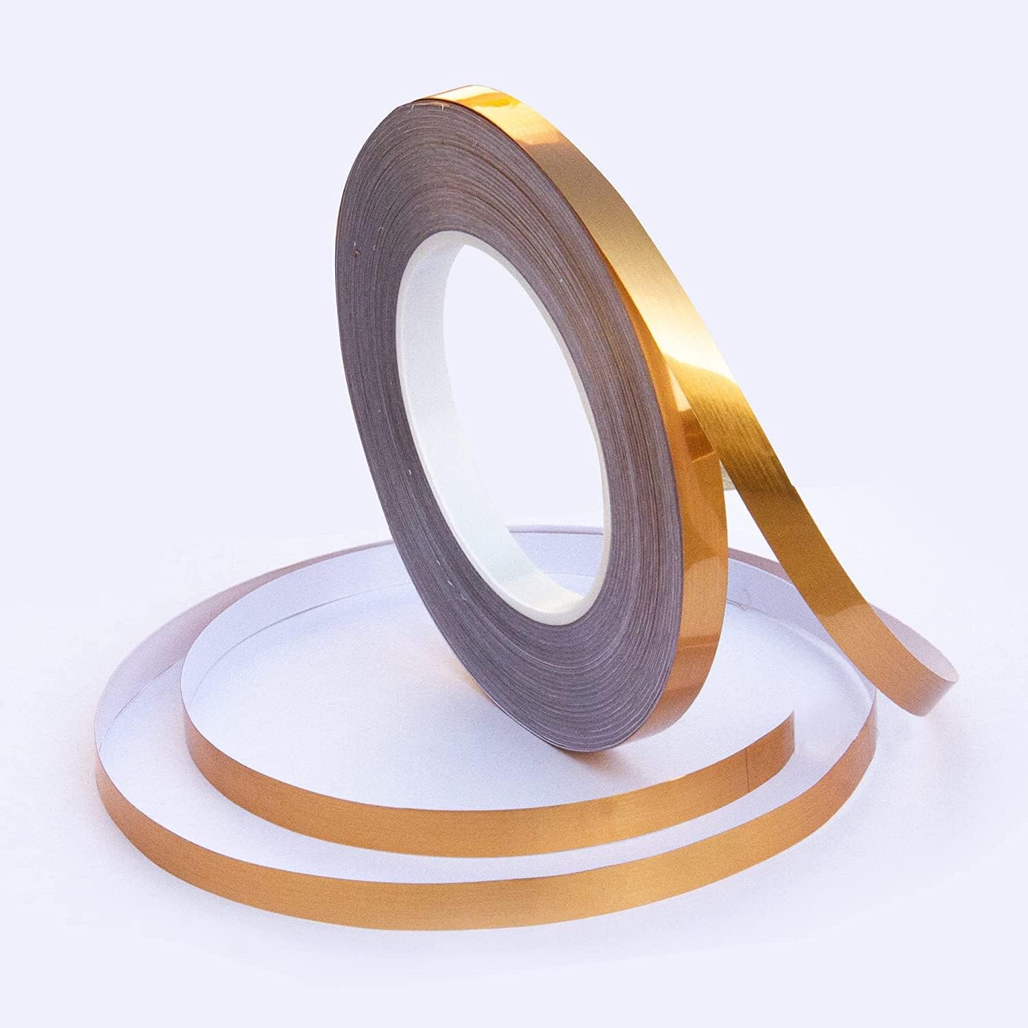 VANSHORA Golden Tile Strip Tape 50 Meter | Waterproof Self Adhesive Gap Sealing Foil for Floor Tiles Wall Decor Cabinet Kitchen | 1 CM Metallic Gold Seam Sticker