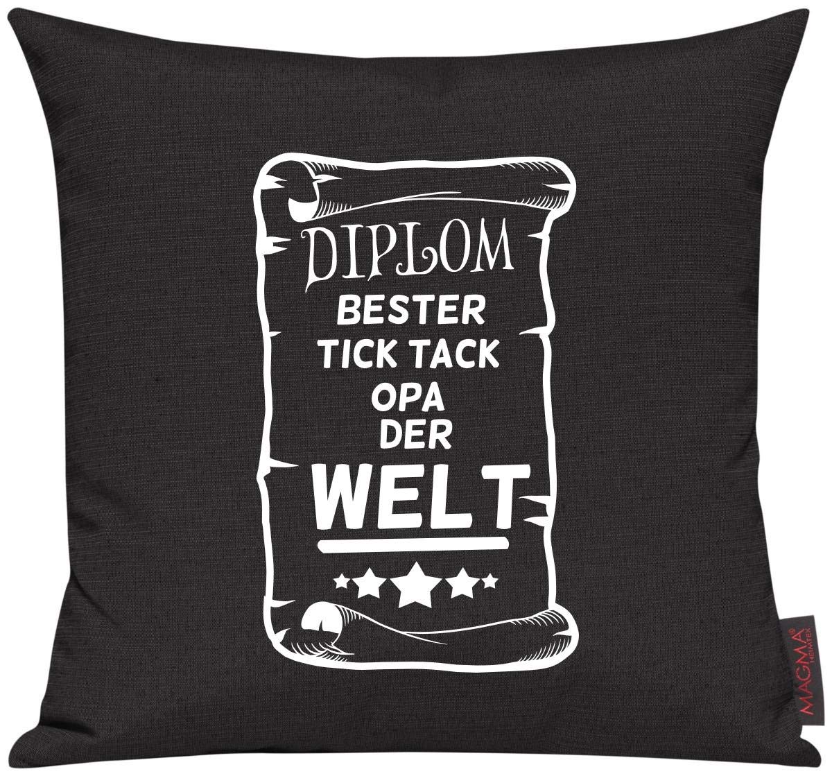 Shirtinstyle Pillow Case for the Chosen Few! Cushion Certificate Beste Tick Tack Grandpa the World - Sunny Yellow, 40_x_40_cm