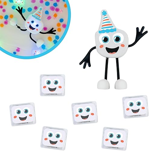 Glo Pals Party Pal - Juguete de baño activado por agua con 6 cubos reutilizables iluminados para juegos sensoriales