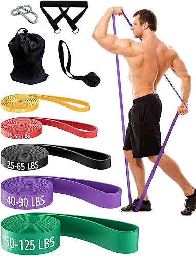 Bandas de asistencia para dominadas, bandas de resistencia, juego de bandas largas de entrenamiento de ejercicio con asas y anclaje de puerta, banda disponible en Yaxa Colombia