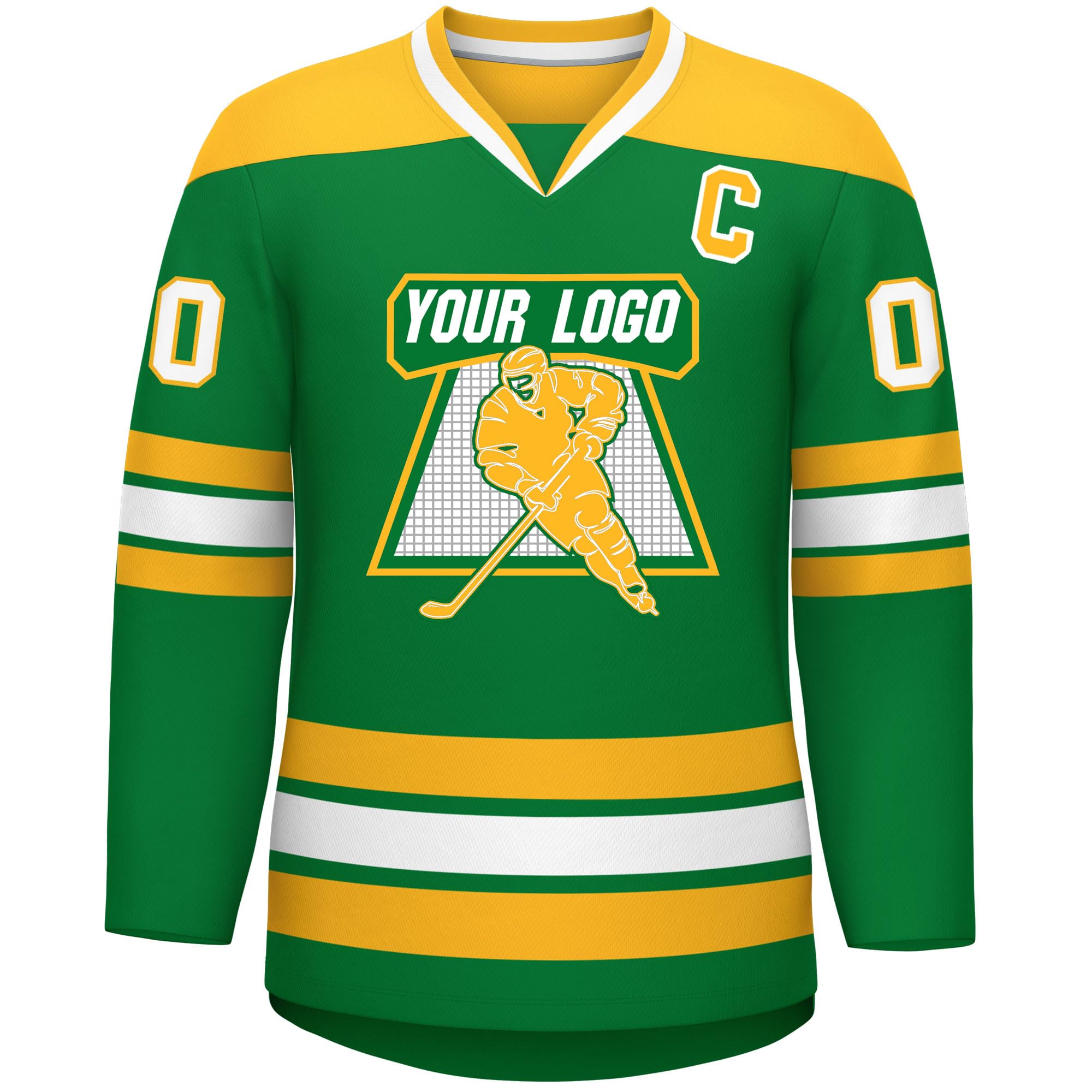 Custom Hockey Jersey Stitched or Printed Name Number V-Neck Athletic Jersey