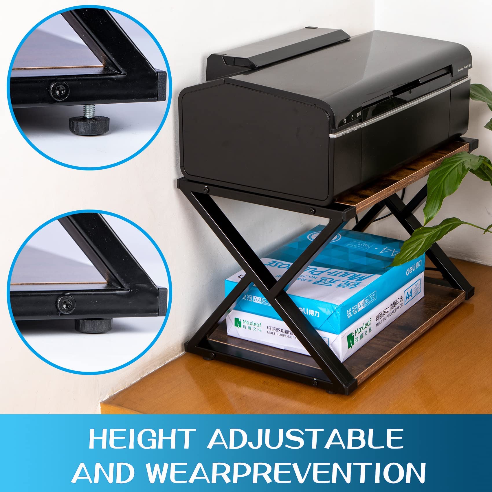 Small Printer Table for Small Spaces Under Desk Printer Stand for