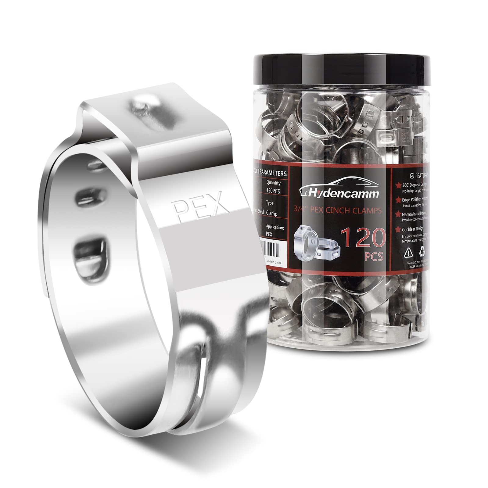 100 Pcs 3/4-inch Pex Cinch Clamp Rings, High-quality 304 Stainless - Foto 5