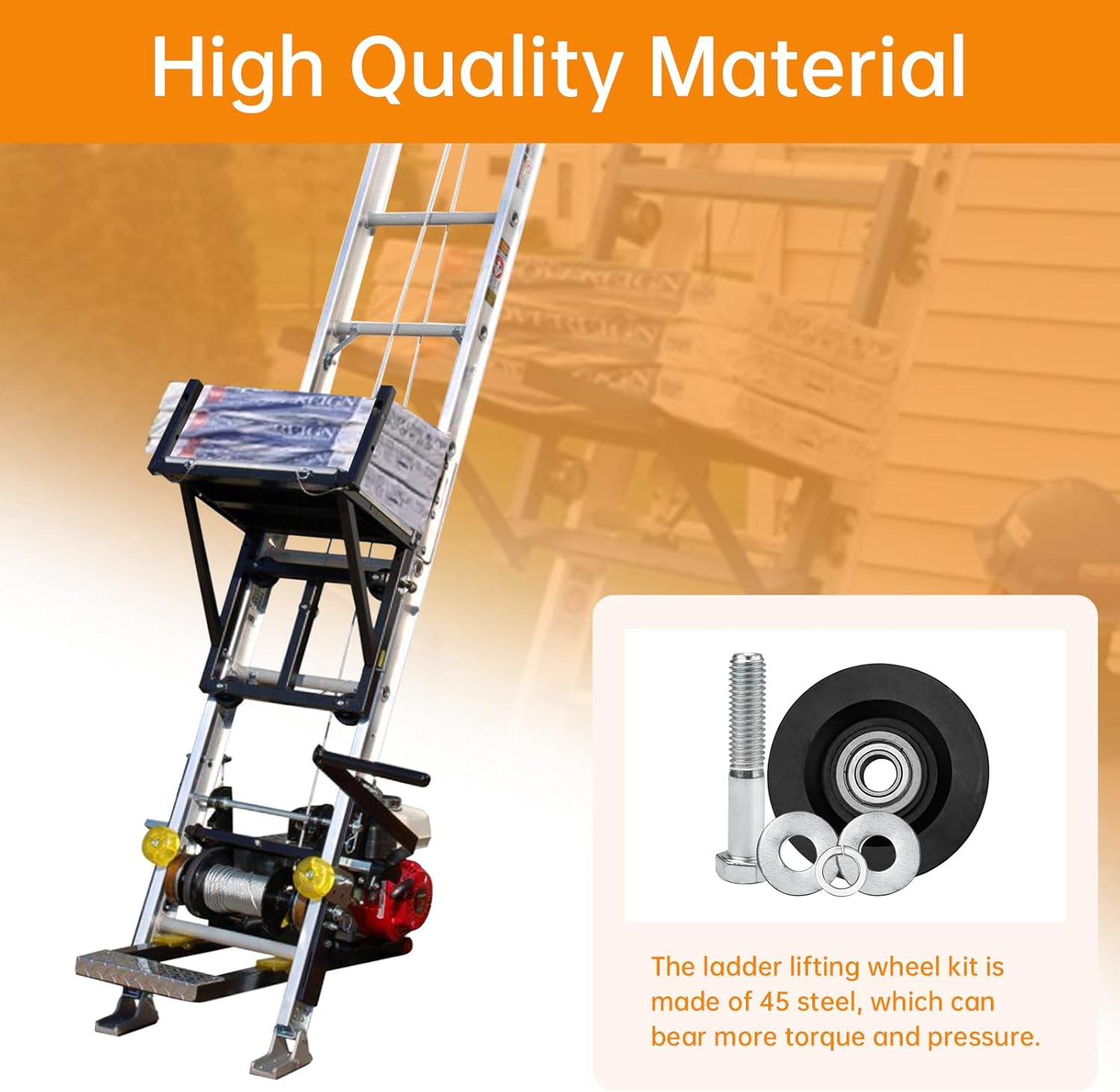 90040 Carriage Wheel Kit Replacement Parts for TranzSporter TP250 and TP400 Ladder Hoist Roofing/Shingle/Material (2 Pack)