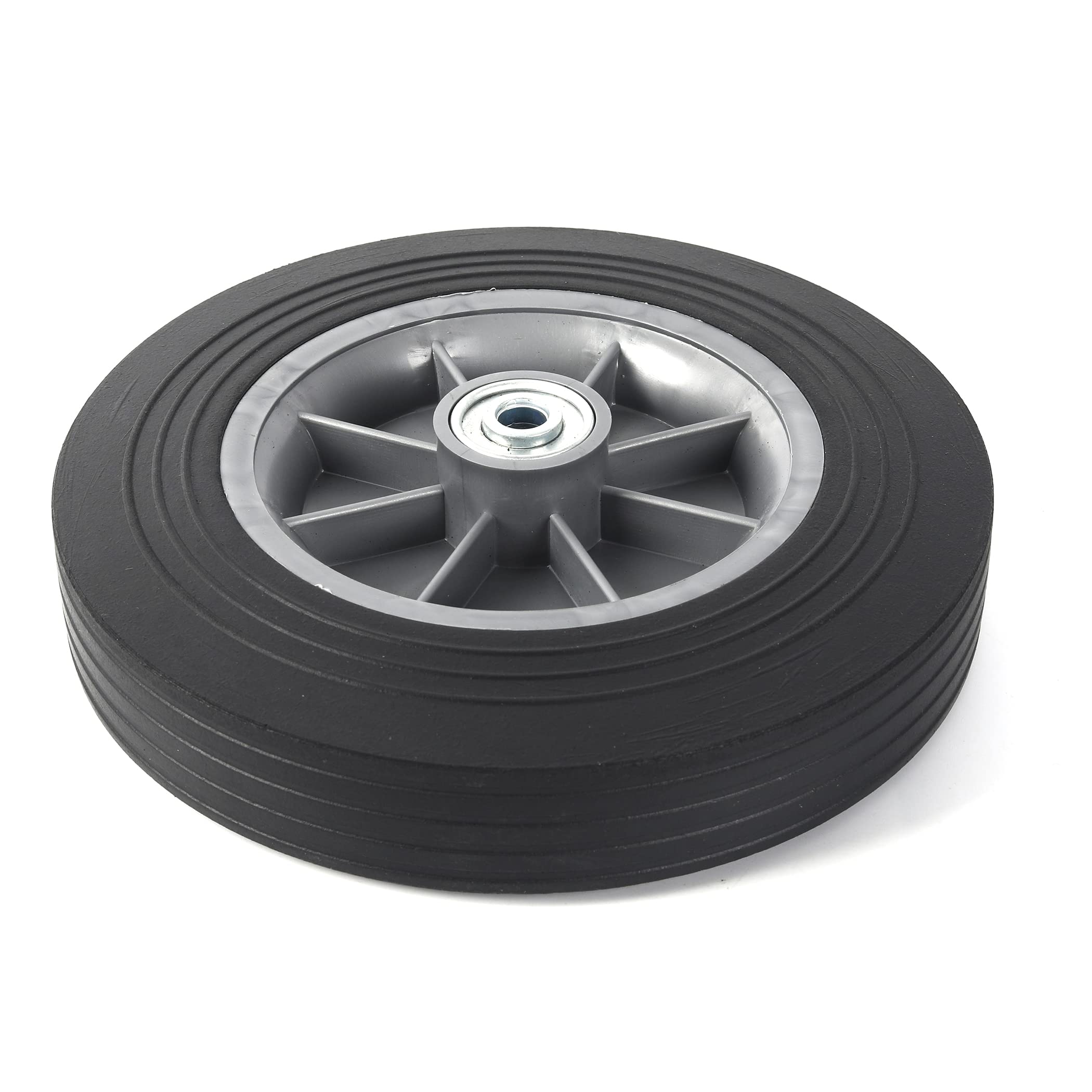 AR-PRO 2-Pack 10''x2'' Flat Free Solid Rubber Replacement Tires with 1/2" Axles, Flat-Free Tires for Hand Trucks and Wheelbarrows