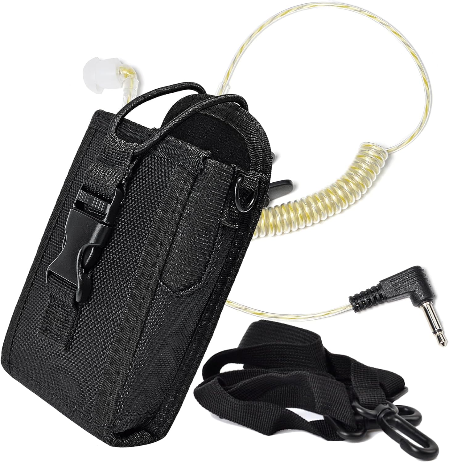HYS Tactical Holster Walkie Talkie Pouch for MOTOROLA GP328 PRO5150 GP320 GP340 MTX960 Handheld Two Way Radio with Surveillance Listen Only Balanced Armature 3.5mm Earphone