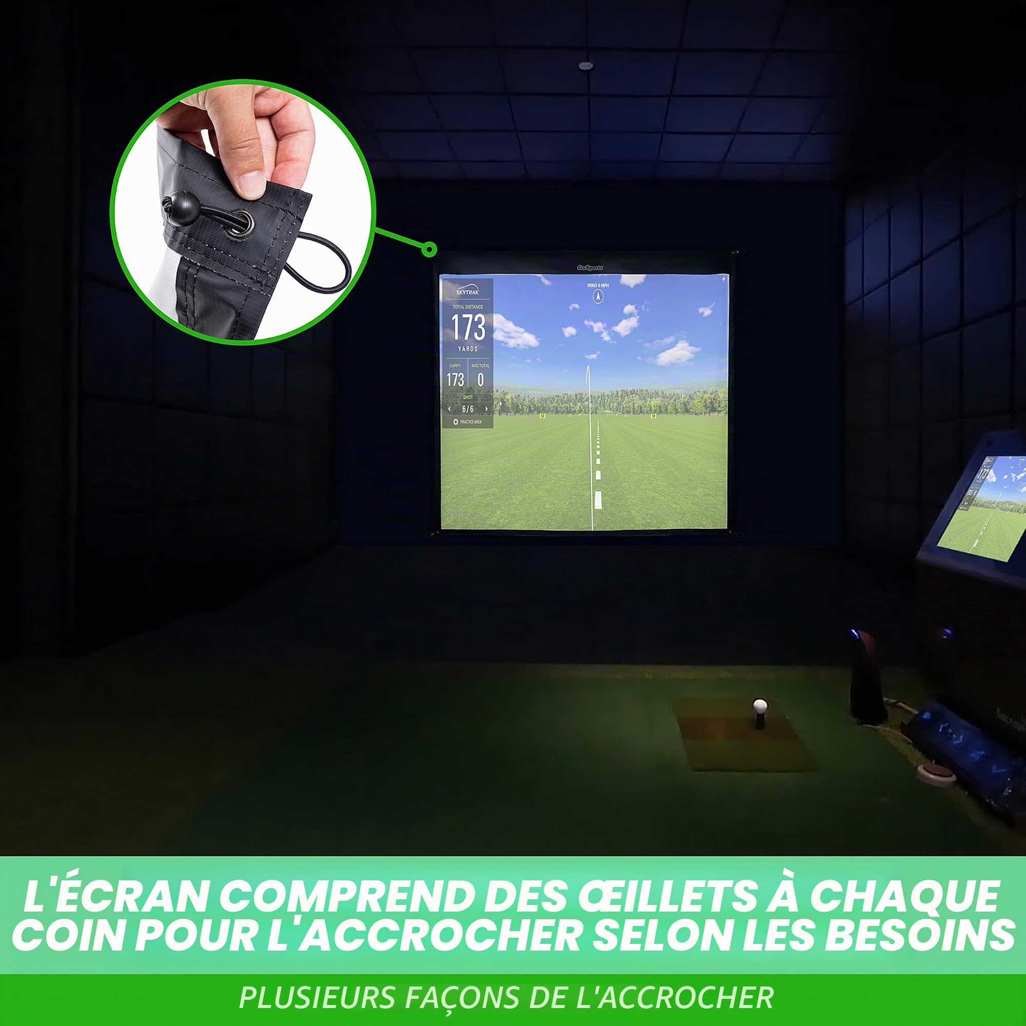 GoSports Écran d'impact pour simulateur de Golf – Choisissez la Taille