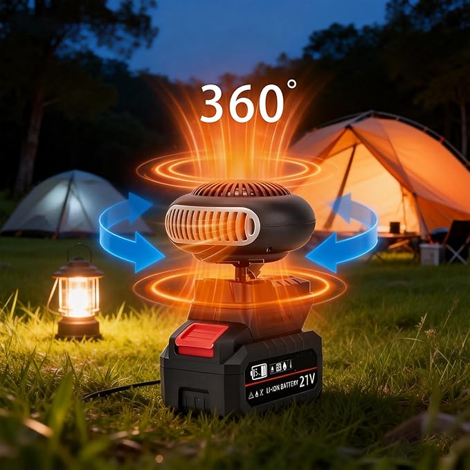 Calefactor Eléctrico Portátil a Batería, 170W, 2 Niveles de Calor miniatura 2