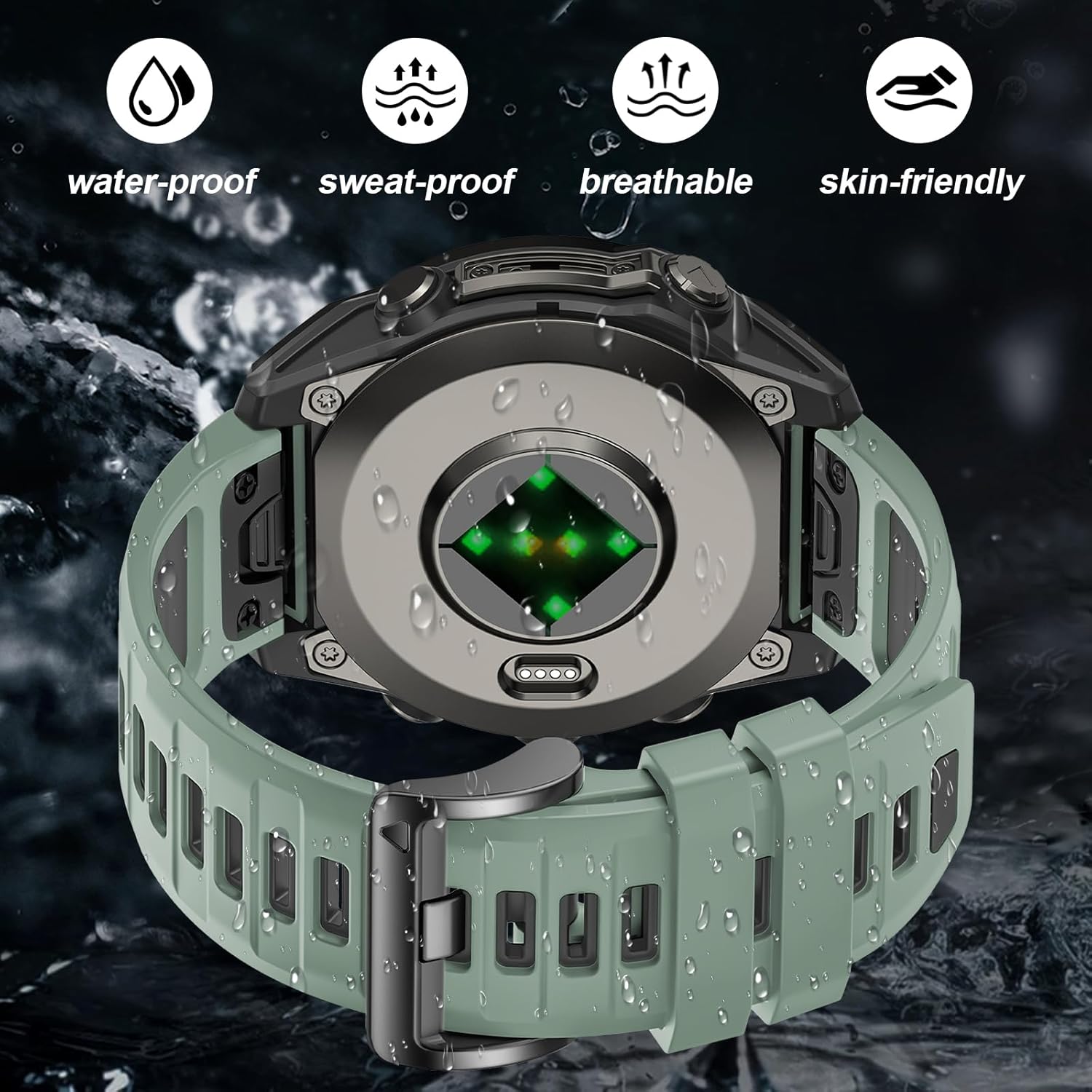 26mm Watchbands Compatible With Garmin Fenix 8 Pro/Quatix 8 51mm/Fenix 7X Pro/7X/6X Pro/6X/5X Plus/5X/3 HR,Silicone Quick-Fit Strap for tactix 8 51mm/7 pro/Enduro 3 2/Descent Mk3i-51mm/Mk2i - Image 3