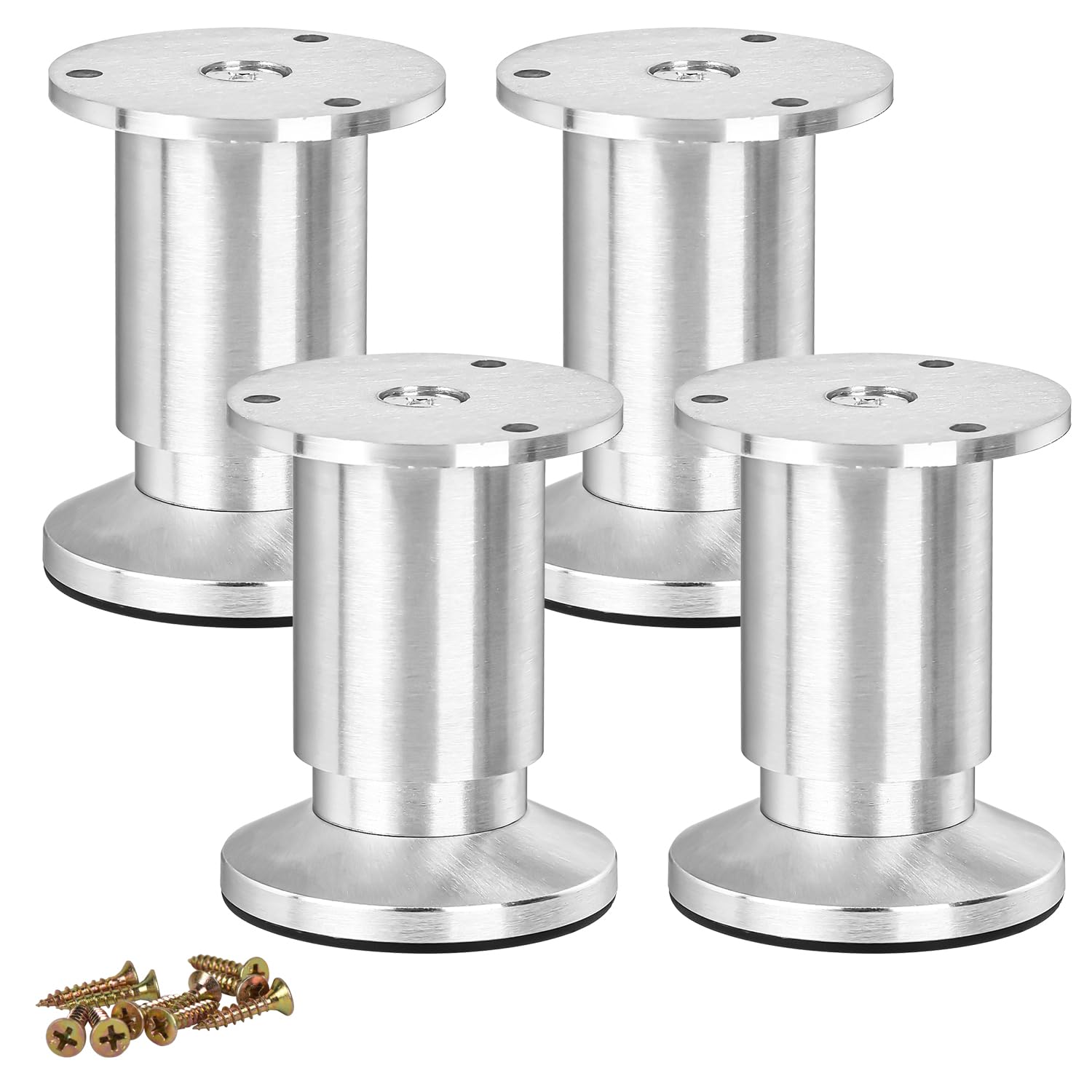 TCHOSUZ 6 inch / 15cm Metal Furniture Legs, Pack of 4 Modern Aluminum Alloy Tapered Replacement Feet for Home DIY Projects Couch Sofa Cabinet