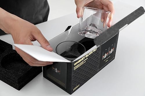 Miniatura 89 de LIITON - Juego de 4 vasos para whisky Gran Canyon: Vaso de whisky pesado de estilo clásico Everest