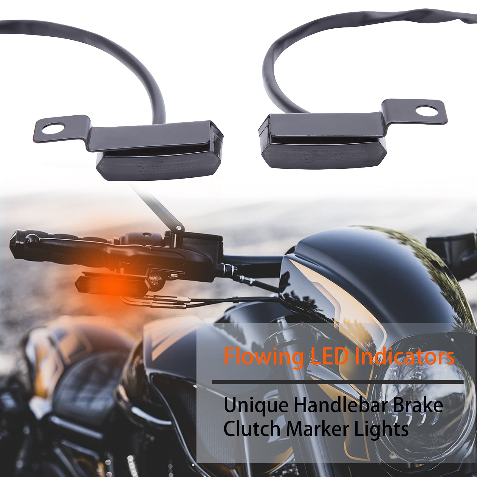JMTBNO LED Frecce Moto Indicatori di Direzione per Moto Manubrio Ambra Luminoso Mini Indicatori di Direzione Sequenziale Lampeggiante Luci per Cafe Racer Scooter Cruiser Quad Street Bike