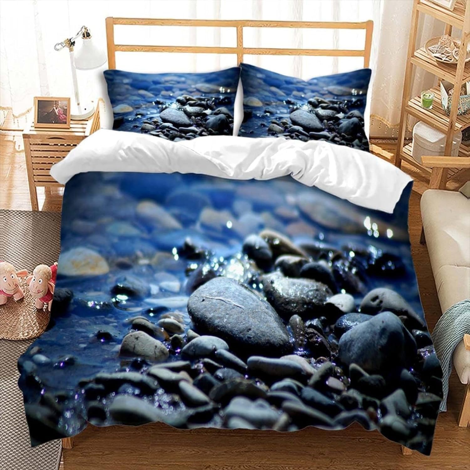 Housse De Couette 140x200 Cm Motif Piscine 3D - Microfibre Douce Réversible - Avec 1 Taie D'oreiller 65x65 Cm - 5