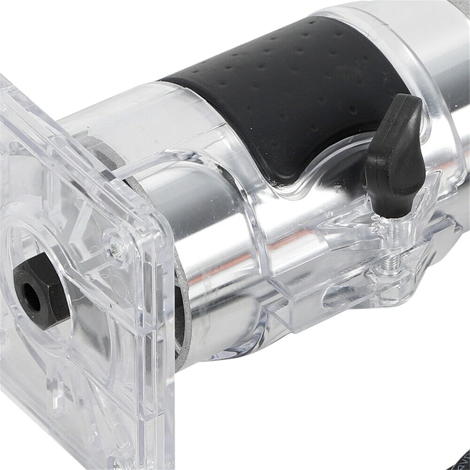 Fresadora Eléctrica De Mano De 1/4 Pulgadas, 800w, Recortadora De Madera, Laminadora De Router, Conector, Base Transparente, Cepillo De Carbón Externo, Para Procesamiento De Madera