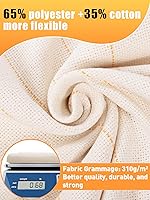 Vista 4 de Tela de Tufting Grande de 40" × 40" con Líneas Marcadas - Tela de Monje Primaria para Aguja de Punzón para Alfombra DIY - Pistola de Tufting