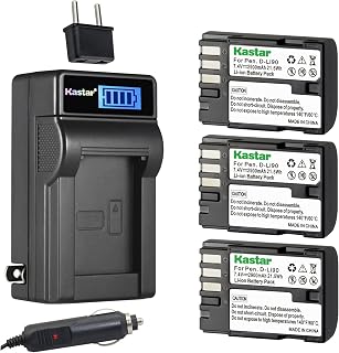 Kastar 3-Pack D-Li90 DLI90 Battery and LCD AC Charger Compatible with Pentax 645D, 645Z, 645Z IR, K-01 K01, K-1, K-1 Limited Silver, K-3, K-3 II, K-5 K5, K-5 II, K-5 IIs, K-7 K7 Digital Cameras