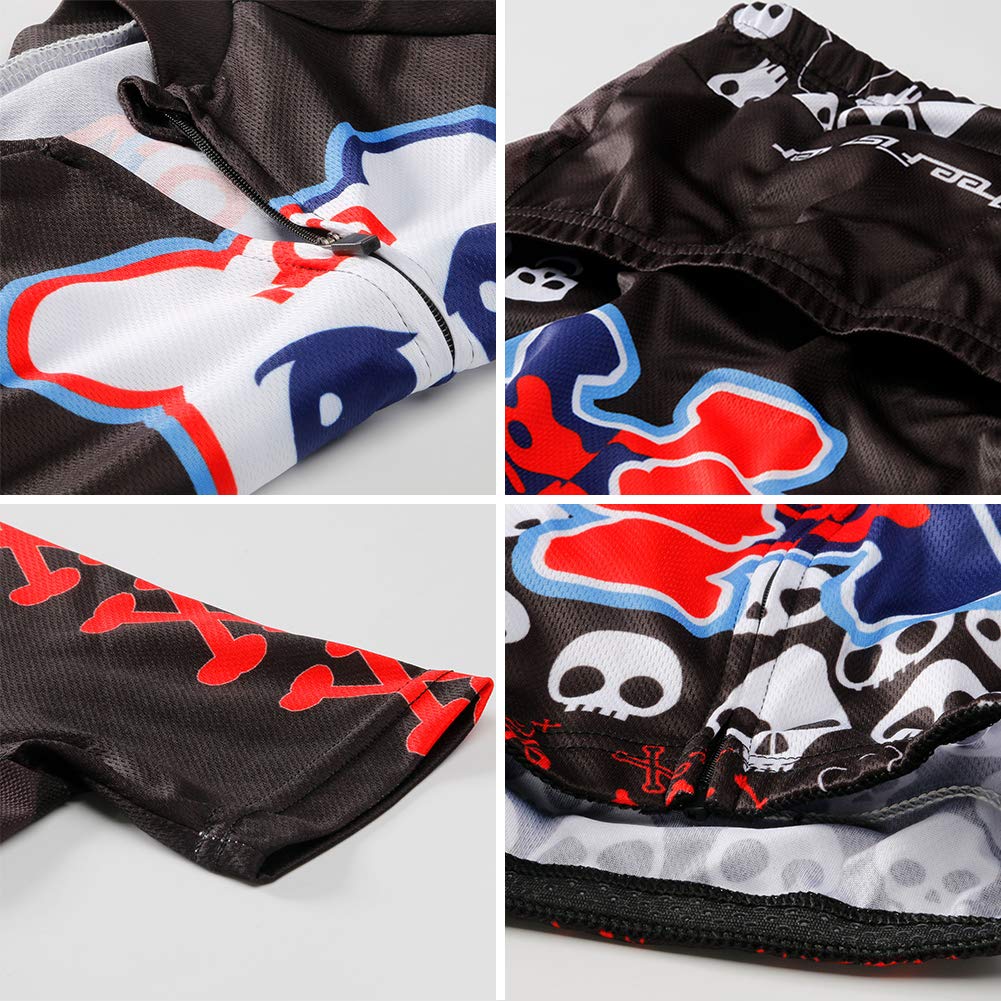 Camiseta de ciclismo para niño y niña con pantalones cortos de ciclismo de secado rápido