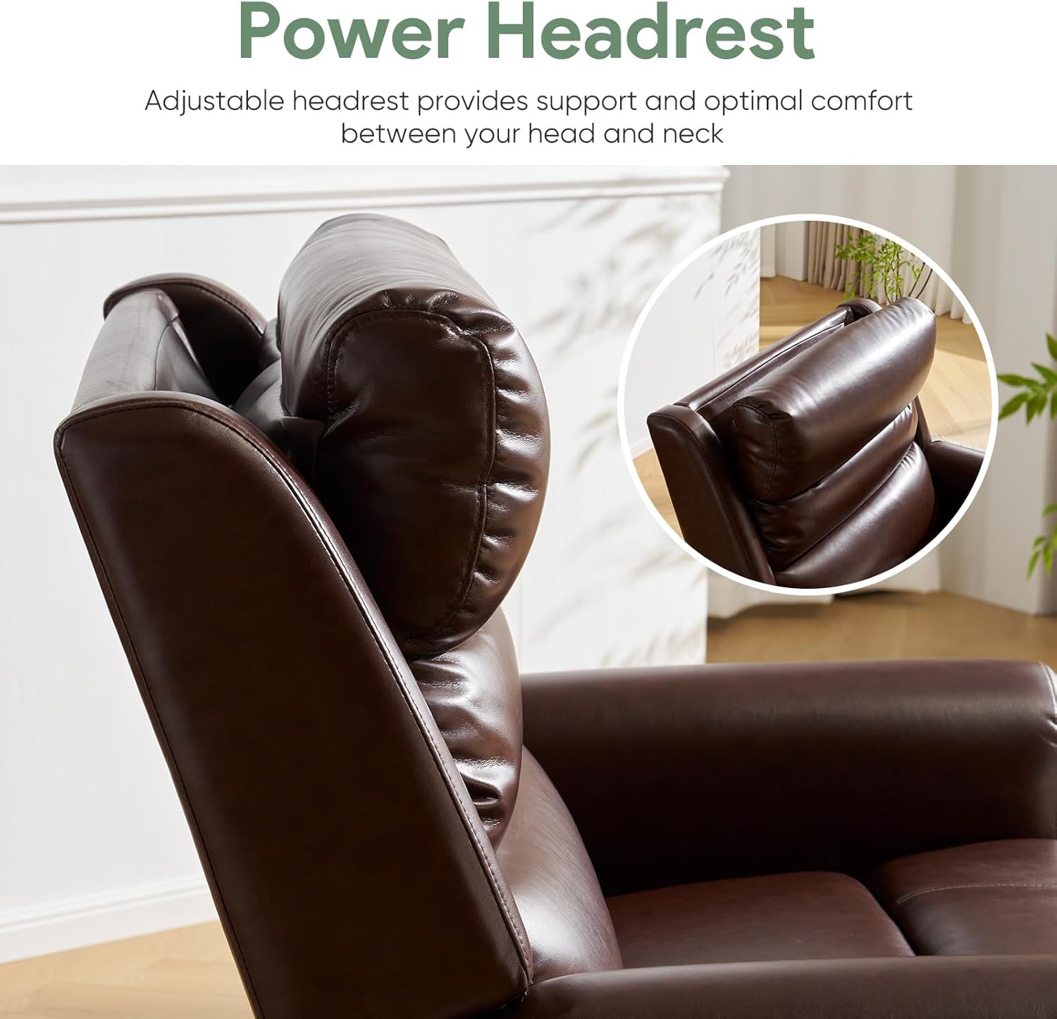 Oversized Power Lift Recliner Chair for Elderly with Massage and Heat，Lay Flat Lift Chair with Adjustable Headrest,Wide Recliner for Living Room, Infinite Position, Extended Footrest, USB Ports,Brown