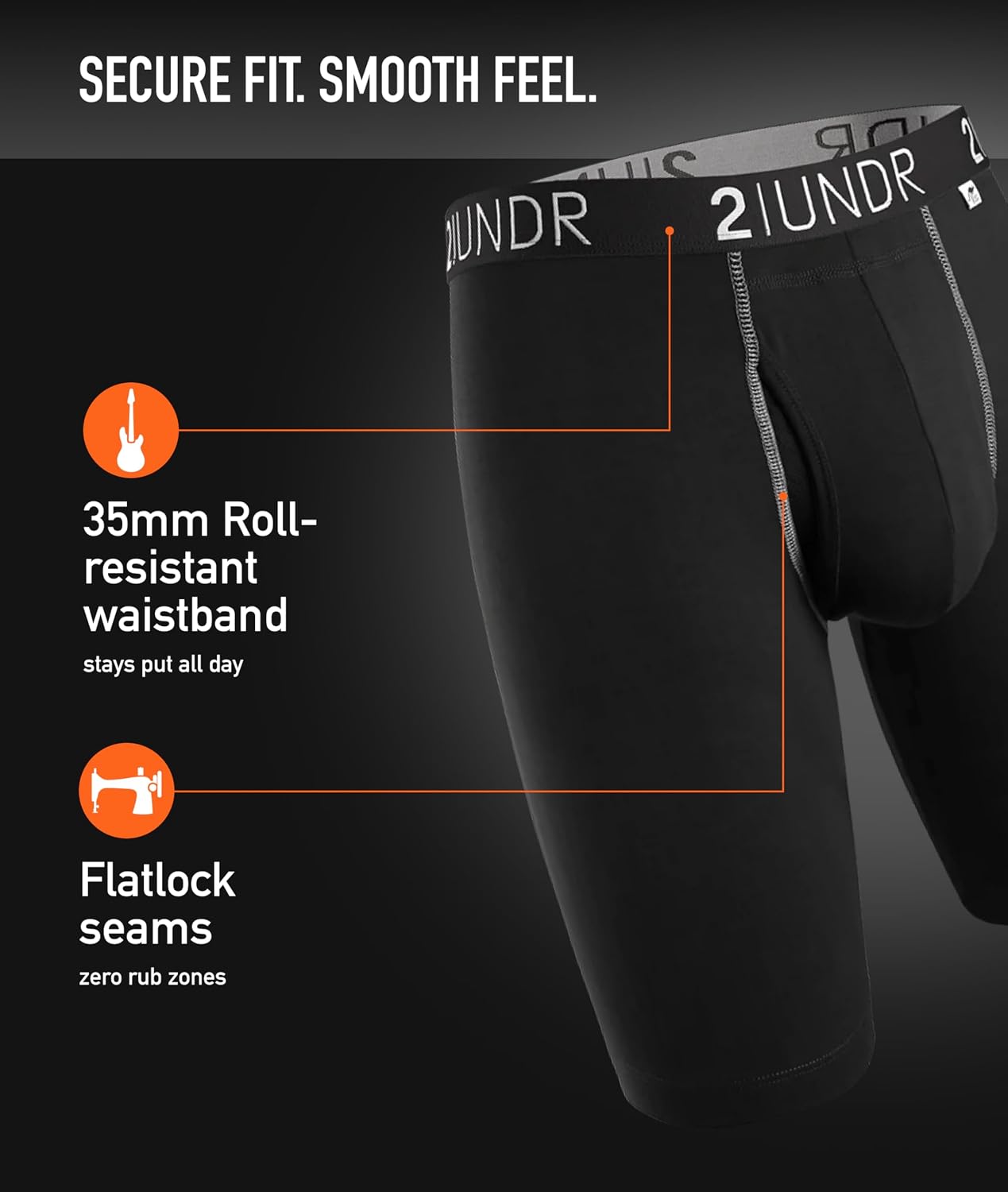 2UNDR Swing Shift 9" Long Leg Boxer Briefs for Men, Underwear with Patented Joey Pouch, Modal Underwear Men, Moisture Wicking