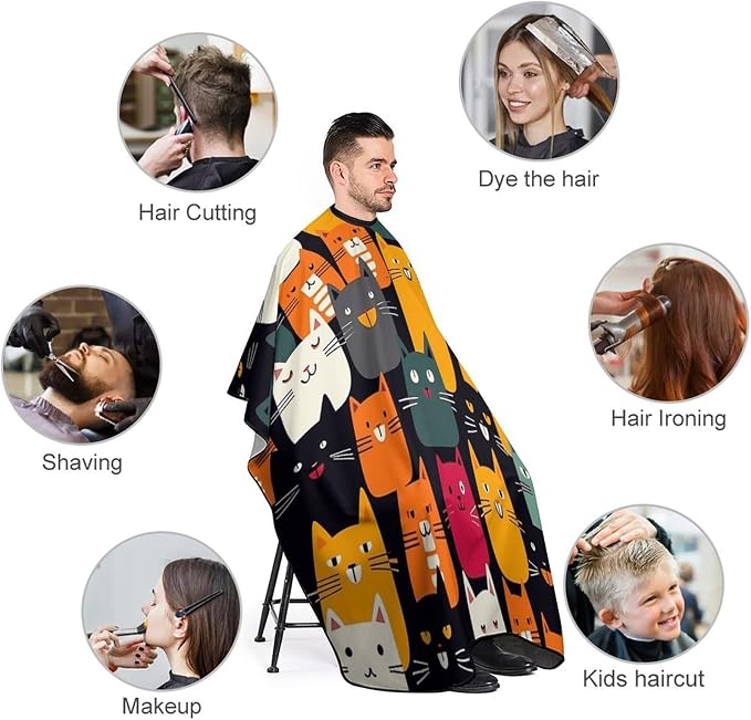 Capa impermeable para cortar pelo de gatos y humanos miniatura 3