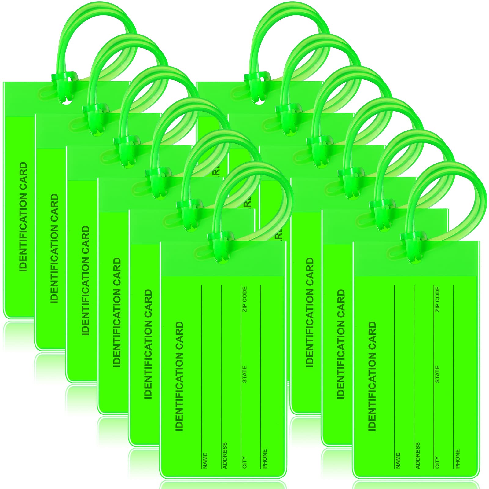 LEIFIDE 12 Pcs Luggage Tags for Suitcases Cruise Luggage Tags Color Flexible PVC Silicone Baggage Suitcase Tags Plastic Backpack Bag Tags for Luggage