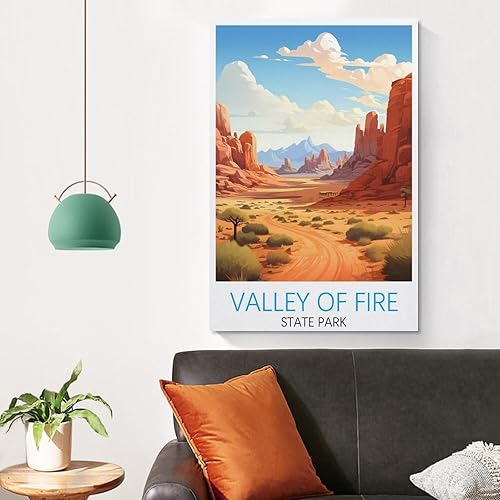 Miniatura 4 de Valley of Fire State Park Nevada - Pósteres de viaje vintage de 08 x 12 pulgadas (7.9 x 11.8 in) impresiones artísticas de pared para sala de estar,