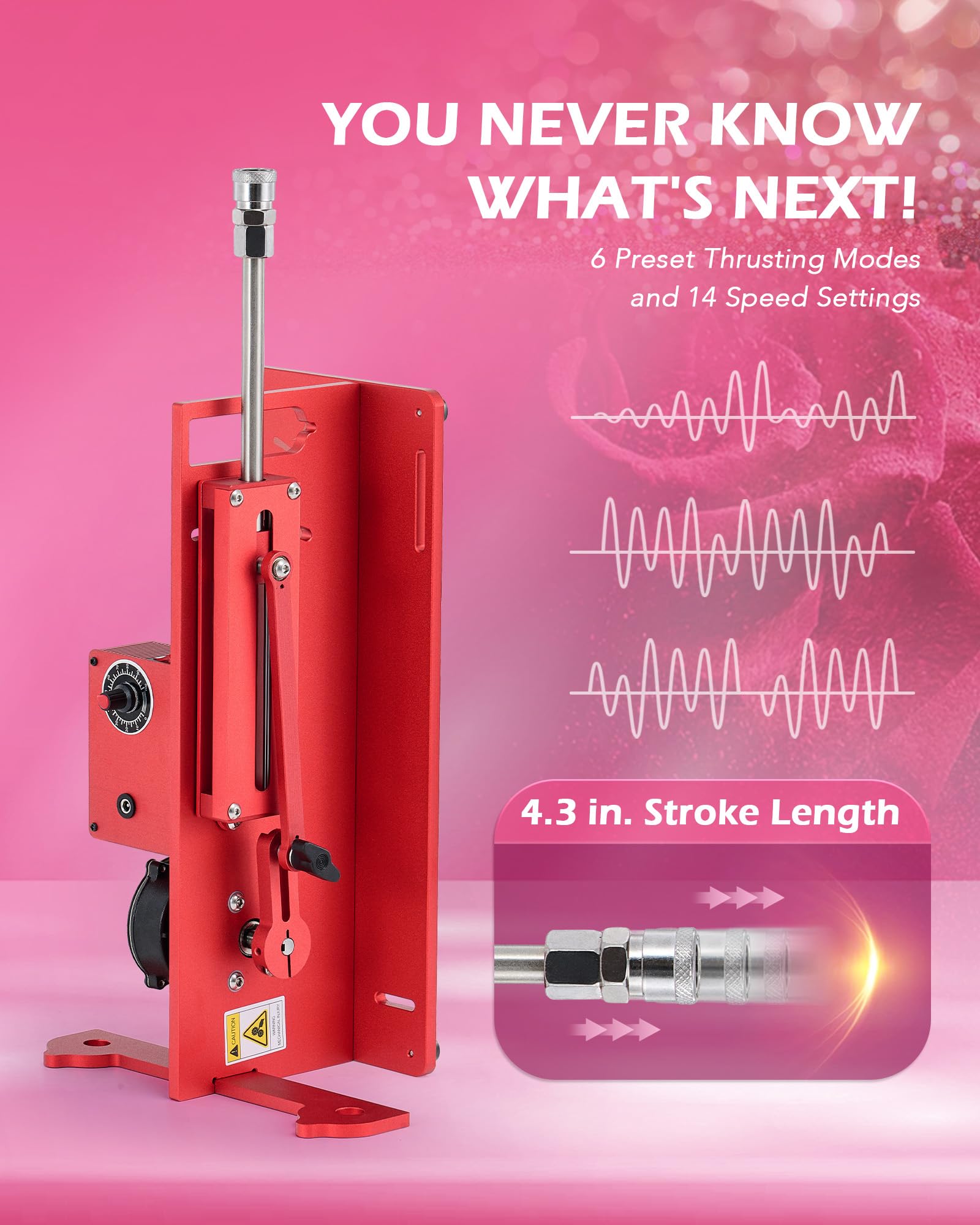 Y-NOT APP Controlled Automatic Thrusting Machine, Electric Dildo Machine with 14 Speeds & 6 Modes for Women Men Couples, Adjustable Adult Sex Toy with Attachments for Vaginal Anal Masturbation, Black: Red Remote Control