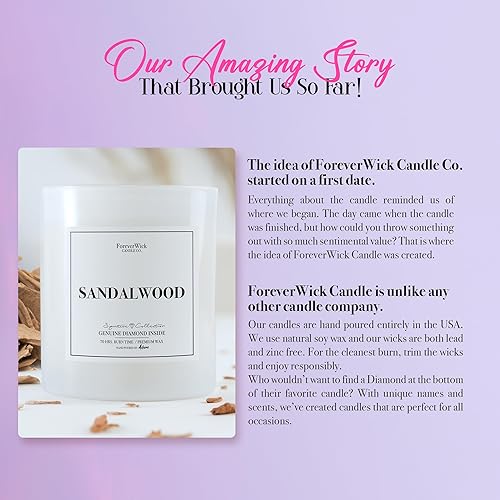 Miniatura 9 de Foreverwick Vela de sándalo  Ideas de regalo de velas para el día de aniversario  Vela de aromaterapia para baño, destreso y liquidación  Velas