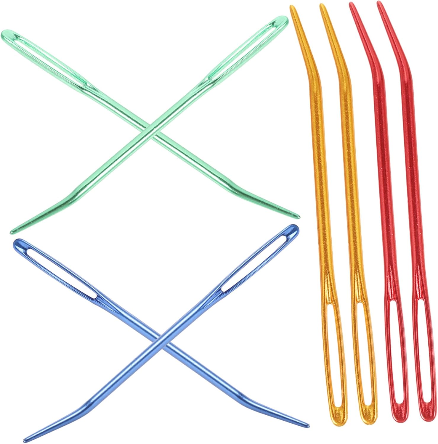 Tofficu 24pcs Large-Eye Blunt Needles Multi-Function Darning Tools for Knitting and Crocheting Portable Yarn Needles Gold Blue Red Green for Sweaters Scarves