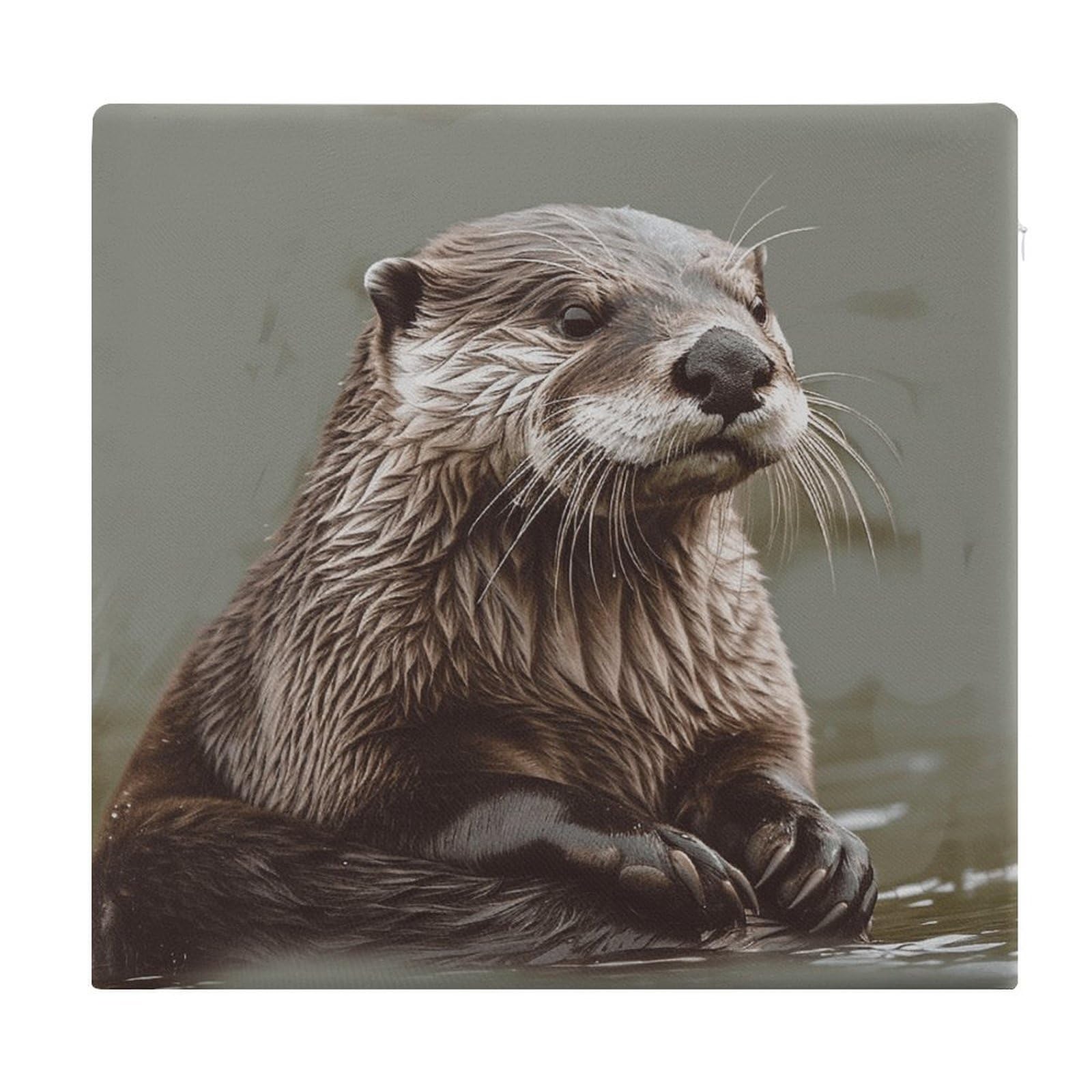 VstaDank Otter Animal Chair Cushion for Dining Chairs Breathable Square Chair Pads Non-Slip Seat Cushions Memory Foam Pad Floor Pillow for Meditation Or Yoga 13.8”x15”
