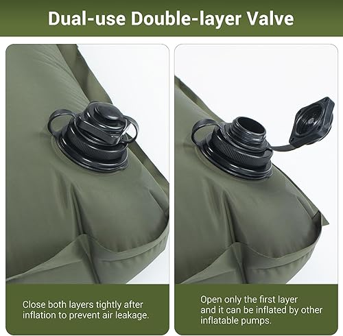 Miniatura 6 de Elegear Colchoneta de dormir para campamento, 4 pulgadas, ultra gruesa, con almohada con bomba de pie integrada, alfombrilla de dormir portátil y