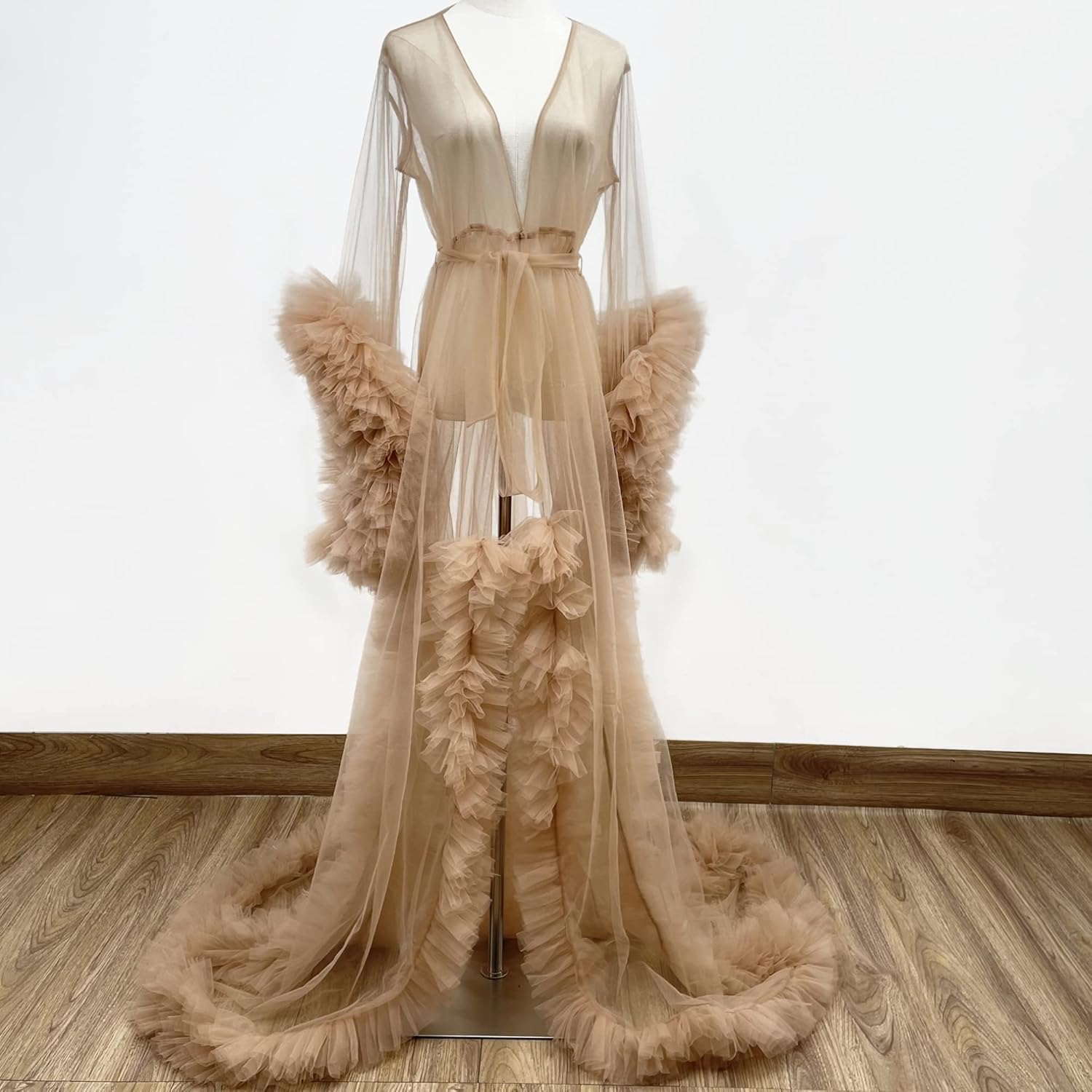 D&J DON&JUDY Beautiful Tulle Maternity Robe For Photo Shoot Custom Made Women Puffy Ruffled Tulle Maternity Dresses Gown 2021