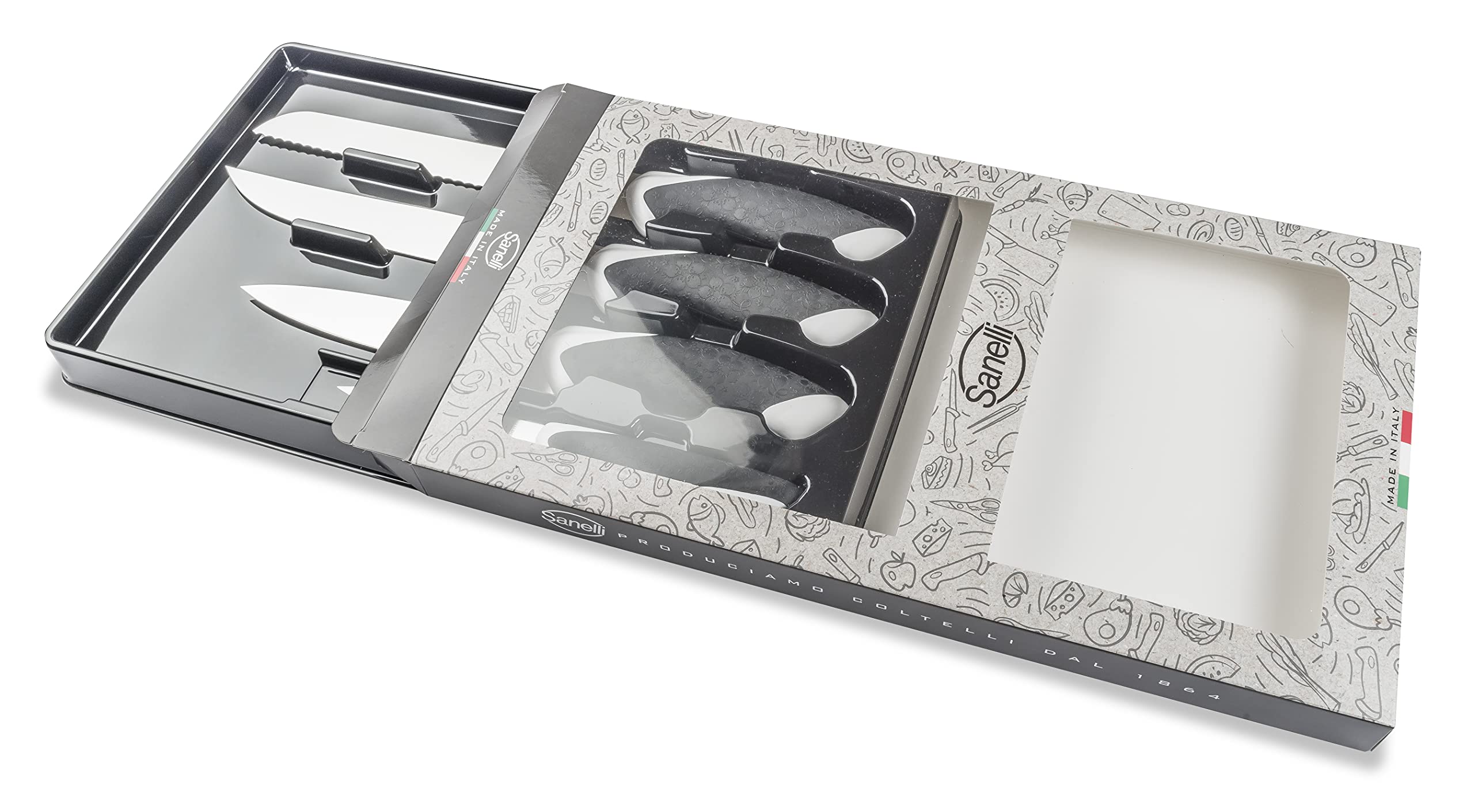 Sanelli Confezione coltelli da cucina Sakura 4 pz. Bianco/Nero