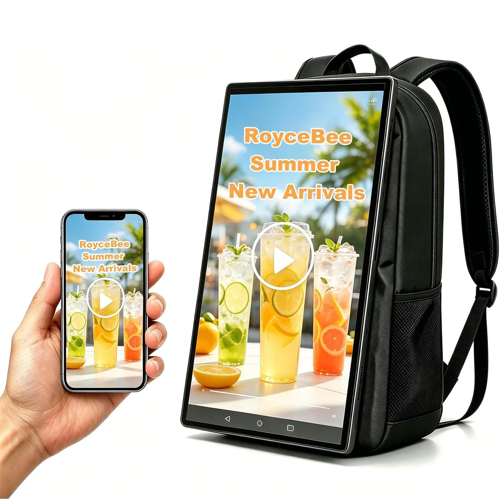 SICWEDIM 21.5 Inch LCD Backpack Custom Lcd Screen for Portable Advertising Video Player, 1920 * 1080 Resolution Ratio, Touch Screen